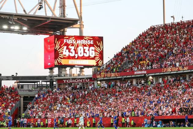 RECORD DATE NOT STATED FIFA World Cup, WM, Weltmeisterschaft, Fussball 2026 - Round of 32 - Portugal v Croatia More than 40,000 fans attended the FIFA World Cup 2026 Round of 32 match between Portugal and Croatia, at the Toronto Stadium, in Toronto, Canada, on Thursday, July 02, 2026.(Foto: William Volcov Brazil Photo Press IMAGO) Sports Toronto CA Canada Copyright: xWILLIAMxVOLCOVx