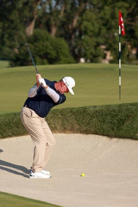U.S. Senior Open Championship COLUMBUS, OHIO - JULY 2: Ernie Els of South Africa hits from the bunker to the 18th hole during the first round of the 46th U.S. Senior Open Championship 2026 at Scioto Country Club in Columbus, Ohio USA, July 2, 2026. Columbus Ohio United States  Copyright: xAmyxLemusx originalFilename:lemus-ussenior260702_npZUl.jpg