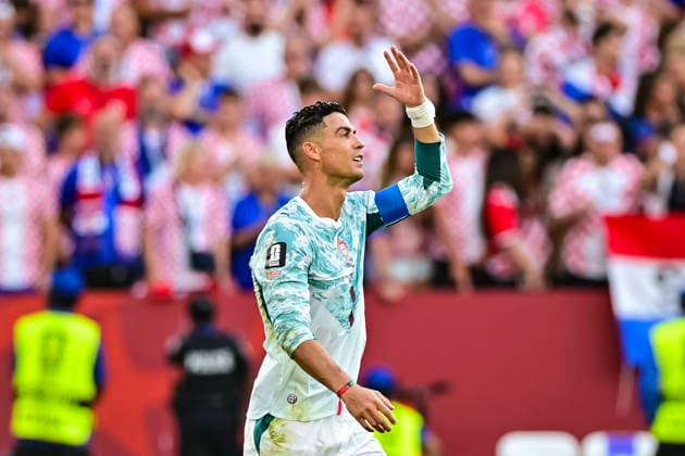 Portugal v Croatia: Round Of 32 - FIFA World Cup, WM, Weltmeisterschaft, Fussball 2026 Cristiano Ronaldo of Portugal reacts during the FIFA World Cup 2026 Round Of 32 match between Portugal and Croatia at Toronto Stadium on July 2, 2026 in Toronto, Canada Toronto Toronto Stadium Ontario Canada Copyright: xLatinxSportxImagesx