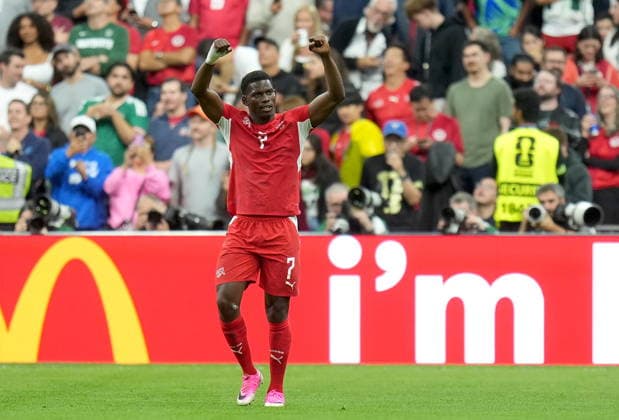 FIFA World Cup, WM, Weltmeisterschaft, Fussball 2026 - Round of 32 - Switzerland vs Algeria Breel Embolo of Switzerland celebrates after scoring the opening goal during the FIFA World Cup 2026 Round of 32 match Switzerland against Algeria, in Vancouver, Canada, 03 July 2026. VANCOUVER Canada  Copyright: xBOBxFRIDx