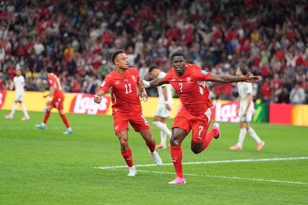 Switzerland v Algeria - FIFA World Cup, WM, Weltmeisterschaft, Fussball 2026 - Round of 32 VANCOUVER, CANADA - JULY 02: Breel Embolo (7) of Switzerland celebrates after scoring a goal during the 2026 FIFA World Cup Round of 32 match between Switzerland and Algeria at BC Place (Vancouver Stadium) in Vancouver, British Columbia, Canada on July 02, 2026. Ercin Erturk Anadolu British Columbia Canada. Editorial use only. Please get in touch for any other usage.  Copyright: x2026xAnadoluxErcinxErturkx