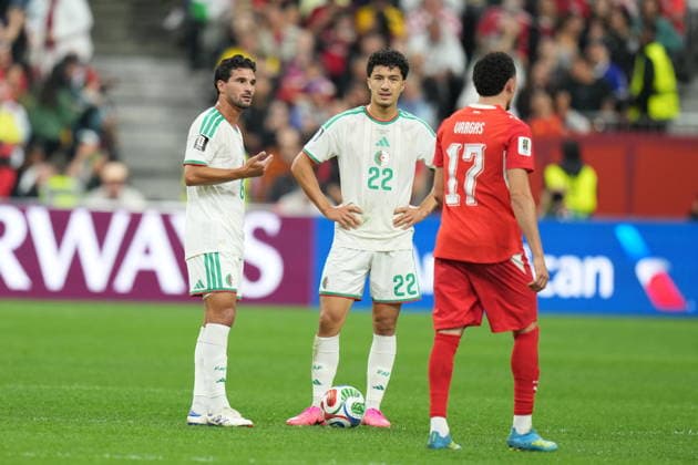 Switzerland v Algeria - FIFA World Cup, WM, Weltmeisterschaft, Fussball 2026 - Round of 32 VANCOUVER, CANADA - JULY 02: Ibrahim Maza (22) of Algeria looks on during the 2026 FIFA World Cup Round of 32 match between Switzerland and Algeria at BC Place (Vancouver Stadium) in Vancouver, British Columbia, Canada on July 02, 2026. Ercin Erturk Anadolu British Columbia Canada. Editorial use only. Please get in touch for any other usage.  Copyright: x2026xAnadoluxErcinxErturkx