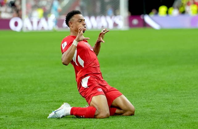 FIFA World Cup, WM, Weltmeisterschaft, Fussball 2026 - Round of 32 - Switzerland vs Algeria Dan Ndoye of Switzerland celebrates after scoring his team s second goal during the FIFA World Cup 2026 Round of 32 match Switzerland against Algeria, in Vancouver, Canada, 02 July 2026. VANCOUVER Canada  Copyright: xBOBxFRIDx