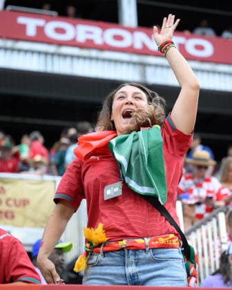 July 2, 2026, Toronto, Ontario, Canada: A fan of Team Portugal cheers ahead of the 2026 FIFA World Cup, WM, Weltmeisterschaft, Fussball Round of 32 match between Portugal and Croatia at Toronto Stadium. Sports News - July 2, 2026  - ZUMAv136 20260702_zsp_v136_005 Copyright: xJeffxVoganx