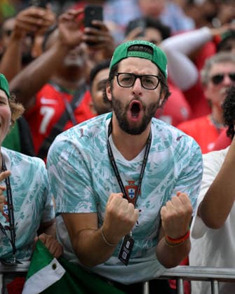 July 2, 2026, Toronto, Ontario, Canada: A fan of team Portugal cheers ahead of the 2026 FIFA World Cup, WM, Weltmeisterschaft, Fussball Round of 32 match between Portugal and Croatia at Toronto Stadium. Sports News - July 2, 2026  - ZUMAv136 20260702_zsp_v136_009 Copyright: xJeffxVoganx