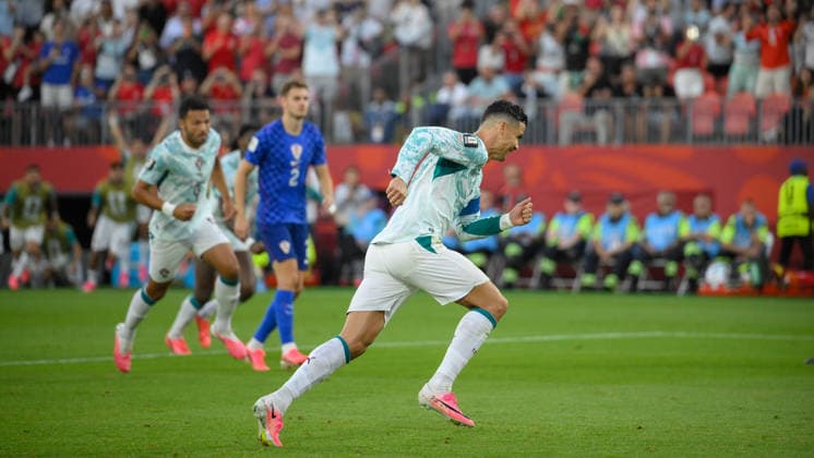 July 2, 2026, Toronto, Ontario, Canada: Cristiano Ronaldo ( 7) of Portugal celebrates his goal during the 2026 FIFA World Cup, WM, Weltmeisterschaft, Fussball Round of 32 match between Portugal and Croatia at Toronto Stadium. Sports News - July 2, 2026  - ZUMAv136 20260702_zsp_v136_019 Copyright: xJeffxVoganx