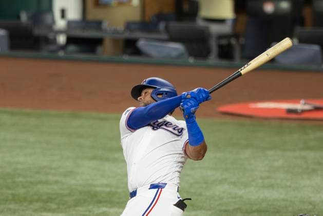 July 2, 2026, Arlington, Texas, USA: Texas Rangers designated hitter ELIAS DIAZ (35) hits a homerun during a MLB, Baseball Herren, USA game between the Detroit Tigers and Texas Rangers at Globe Life Field. Rangers win 10-4. Arlington USA - ZUMAf180 20260702_zsp_f180_010 Copyright: xMarkxFannx