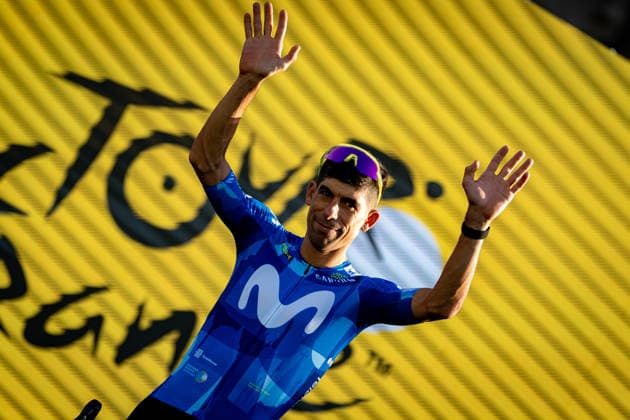 113th Tour de France 2026 - Team Presentation Nelson Oliveira of the Movistar Team stands on stage in front of the Sagrada Familia basilica during the Tour de France 2026 team presentation ceremony in Barcelona, Spain, on July 2, 2026. Barcelona Spain  Copyright: xLeonardoxGerzonx originalFilename:gerzon-notitle260702_np1cN.jpg