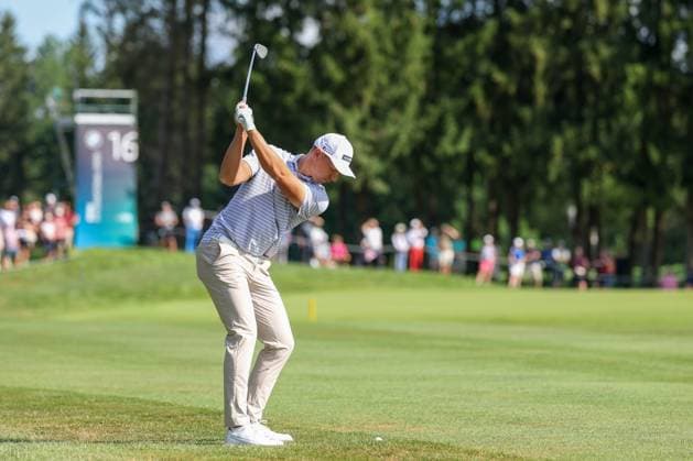 Matti Schmid (GER) auf dem Fairway, 37. BMW International Open 2026, Golf, DP World Tour, Herren, Runde 2, 03.07.2026 Eichenried Bayern Deutschland *** Matti Schmid (GER) on the fairway, 37th BMW International Open 2026, Golf, DP World Tour, Men s, Round 2, July 3, 2026, Eichenried, Bavaria, Germany Copyright: xkolbert-press ChristianxKolbertx