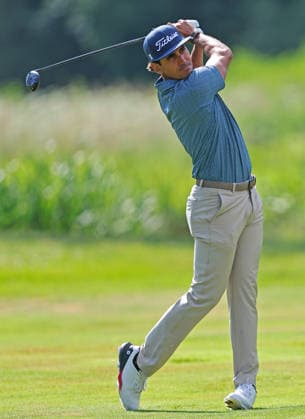 GOLF - BMW International Open 2026 MUNICH,GERMANY,03.JUL.26 - GOLF - DP World Tour, BMW International Open, GC Eichenried. Image shows Rafa Cabrera Bello (ESP) and his caddy.  GEPAxpictures xThomasxBachun