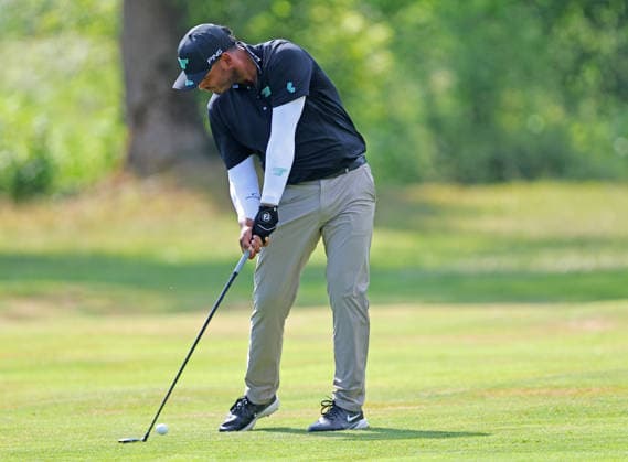 GOLF - BMW International Open 2026 MUNICH,GERMANY,03.JUL.26 - GOLF - DP World Tour, BMW International Open, GC Eichenried. Image shows Sebastian Munoz (COL) and his caddy.  GEPAxpictures xThomasxBachun