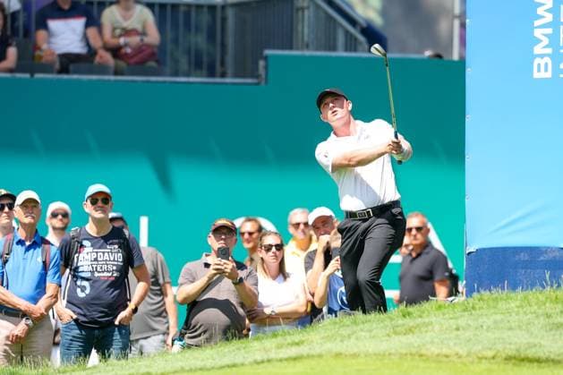 Finn Koelle (AM) (GER) beim Chip aufs Green 9, 37. BMW International Open 2026, Golf, DP World Tour, Herren, Runde 2, 03.07.2026 Eichenried Bayern Deutschland *** Finn Koelle (GER) chipping onto the green on Hole 9, 37, at the 2026 BMW International Open, Golf, DP World Tour, Men s, Round 2, July 3, 2026, Eichenried, Bavaria, Germany Copyright: xkolbert-press ChristianxKolbertx