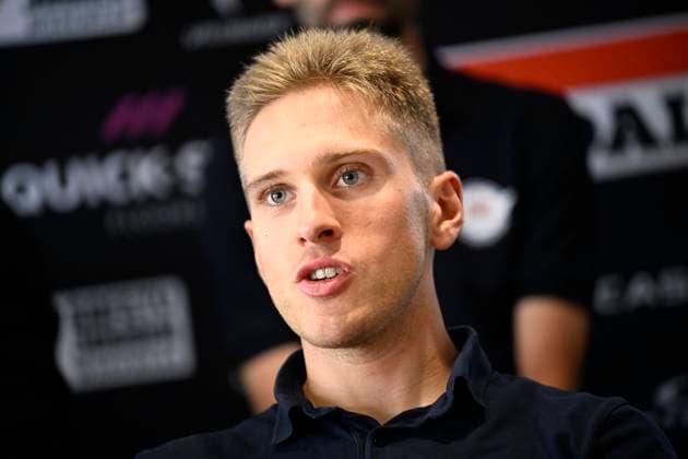 Tour de France 2026 Media Activities 03 07 2026 BARCELONA, SPAIN - JULY 03 : Van Wilder Ilan (BEL) of Soudal Quick-Step speaking with the media during a press conference, PK, Pressekonferenz prior to the 113rd edition of Tour de France 2026, on July 3, 2026 in Barcelona, Spain, 03 07 2026 Barcelona Spain  Copyright: xTomasxSiskx