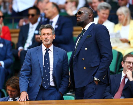 Sebastian Coe and Usain Bolt in the Royal Box on Centre Court Wimbledon Tennis Championships, Day 5, The All England Lawn Tennis and Croquet Club, London, UK - 03 Jul 2026London The All England Lawn Tennis and United Kingdom  Copyright: xJamesxMarsh Shutterstockx 16970347du