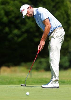 GOLF - BMW International Open 2026 MUNICH,GERMANY,03.JUL.26 - GOLF - DP World Tour, BMW International Open, GC Eichenried. Image shows Maximilian Kieffer (GER) and his caddy.  GEPAxpictures xThomasxBachun