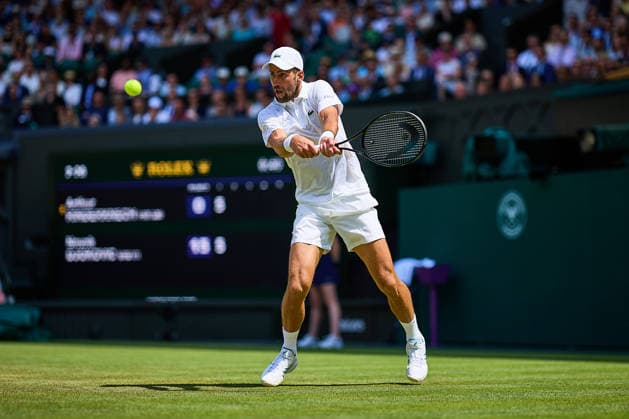 July 3, 2026, London, London, Great Britain: Novak Djokovic of Serbia during The Championships Wimbledon Tennis 2026: Grand Slam: The Championships Wimbledon: 5th Day: 2nd RD: DJOKOVIC Vs RINDERKNECH  - ZUMAs343 20260703_zsp_s343_021 Copyright: xMathiasxSchulzx