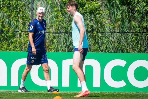 World Cup 2026: New Jersey, USA 20260703. Norway national team, Nationalteam manager Stale Solbakken during a training session at Melanie Lane Training Ground before the World Cup round of 16 match against Brazil. Photo: Terje Pedersen NTB New Jersey United States EDITORIAL USE ONLY. RESTRICTED USE FOR BETTING COMPANIES Ref:_SPO70NAs-4_xVI.jpg *** 2026 World Cup in New Jersey, USA July 3, 2026: Norway national team manager Stale Solbakken during a training session at Melanie Lane Training Ground before the World Cup Round of 16 match against Brazil. Photo by Terje Pedersen, NTB, New Jersey, United States. EDITORIAL USE ONLY. RESTRICTED USE FOR BETTING COMPANIES.  Copyright: xTerjexPedersenx xNTBx