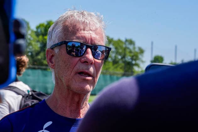 Fotball-VM 2026: New Jersey, USA 20260703. Ola Sand under en trening pa Melanie Lane Training Ground for 8-delsfinalen i VM mot Brasil. Foto: Terje Pedersen NTB New Jersey USA EDITORIAL USE ONLY. RESTRICTED USE FOR BETTING COMPANIES Ref:_SPOt2tzyy1Zjws.jpg *** 2026 FIFA World Cup, New Jersey, USA, July 3, 2026: Ola Sand during a training session at Melanie Lane Training Ground ahead of the World Cup quarterfinal against Brazil. Photo by Terje Pedersen, NTB, New Jersey, USA. EDITORIAL USE ONLY. RESTRICTED USE FOR BETTING COMPANIES.  Copyright: xTerjexPedersenx xNTBx