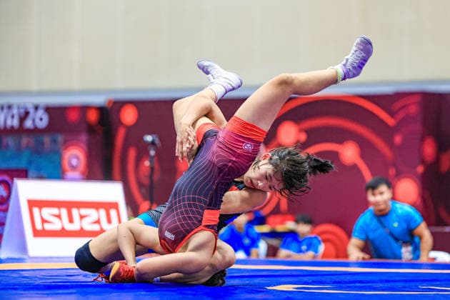 Sport Bilder des Tages U20 Wrestling Asian Championships 2026 50kg WW - Yuting Yuan (CHN) df. Medina Kuanyshbek (KAZ) *** 2026 U20 Asian Wrestling Championships, 50kg Weight Class: Yuting Yuan (CHN) defeated Medina Kuanyshbek (KAZ) Copyright: xKadirxCaliskanx xUnitedxWorldxWrx Kadir Caliskan United World Wr