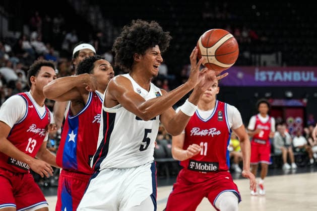 Sport Bilder des Tages USA v Puerto Rico - Quarter Final - FIBA U17, U 17 Basketball World Cup 2026 Asa Montgomery of the United States is in action during the FIBA U17 Basketball World Cup Quarter Final game between the United States and Puerto Rico at BDC Main Venue on July 2, 2026, in Istanbul, Turkey. Istanbul Istanbul Turkey  Copyright: xYagizxGurtugx originalFilename:gurtug-usavpuer260703_npsNz.jpg