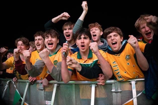 WORLD CUP LIVE SITE SYDNEY, Socceroos fans at a live site during the FIFA World Cup, WM, Weltmeisterschaft, Fussball match between Australia and Egypt at Tumbalong Park in Sydney, Saturday, July 4, 2026 ( NO ARCHIVING SYDNEY NEW SOUTH WALES AUSTRALIA  Copyright: xSITTHIXAYxDITTHAVONGx 20260704121151986929