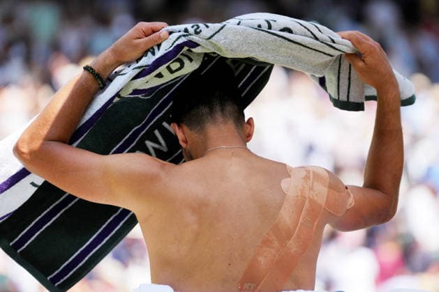 2026-07-03 The Championships - Wimbledon 2026 - Day Five LONDON, UNITED KINGDOM - JULY 3: Novak Djokovic of Serbia during Day Five of the The Championships - Wimbledon 2026 at All England Lawn Tennis and Croquet Club on July 3, 2026 in London, England. (Photo by Marleen Fouchier BSR Agency) London United Kingdom Content not available for redistribution in The Netherlands directly or indirectly through any third parties. Copyright: xBSRxAgencyx