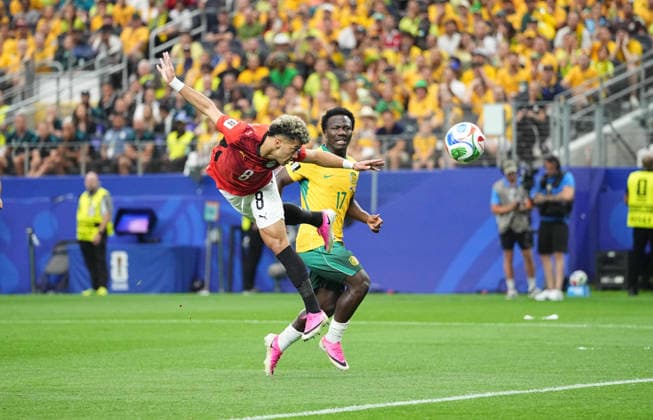Emam Ashour (Egypt) scores and celebrates his teams first goal during Australia and Egypt, Round of 32 FIFA World Cup, WM, Weltmeisterschaft, Fussball 2026, Dallas Stadium, Arlington, United States on July 3, 2026. Thor Wegner DeFodi Images. (Photo by DeFodi Images) - *** Emam Ashour of Egypt scores and celebrates his team s first goal during the Round of 32 match between Australia and Egypt at the 2026 FIFA World Cup at Dallas Stadium in Arlington, United States, on July 3, 2026. Thor Wegner, DeFodi Images. Photo by DeFodi Images