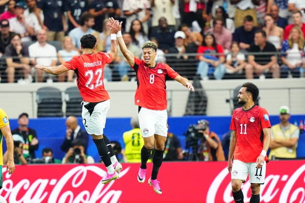 Australia v Egypt - FIFA World Cup, WM, Weltmeisterschaft, Fussball 2026 - Round of 32 ARLINGTON, USA - JULY 03: Emam Ashour (8) of Egypt celebrates after scoring a goal during the 2026 FIFA World Cup Round of 32 match between Australia and Egypt at Dallas Stadium in Arlington, Texas, United States on July 03, 2026. Evrim Aydin Anadolu Texas United States. Editorial use only. Please get in touch for any other usage.  Copyright: x2026xAnadoluxEvrimxAydinx