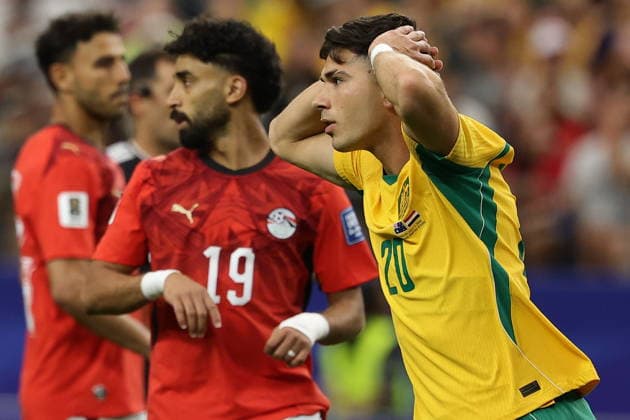 FIFA World Cup, WM, Weltmeisterschaft, Fussball 2026 - Round of 32 - Australia vs Egypt Cristian Volpato of Australia reacts during the FIFA World Cup 2026 Round of 32 match Australia against Egypt, in Dallas, USA, 03 July 2026. DALLAS United States  Copyright: xCHRISTOPHERxNEUNDORFx