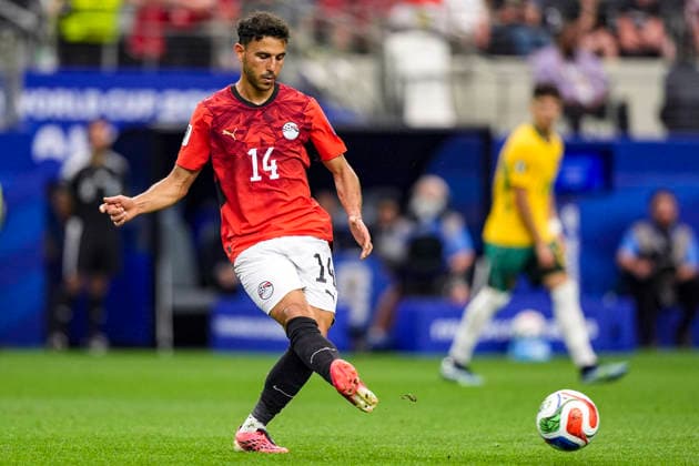 Hamdy Fathy of Egypt passes the ball during the match between Australia and Egypt for the 2026 World Cup, held at Dallas Stadium in Dallas, United States. Richard Callis Fotoarena (Richard Callis SPP)  Copyright: xRichardxCallisx xSPPx spp-en-RiCa-2978103