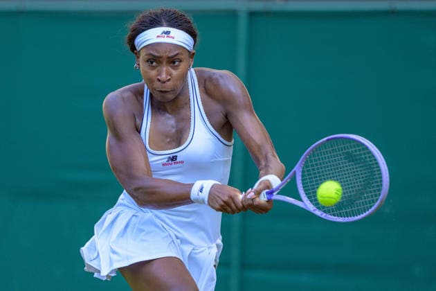Day Five: The Championships - Wimbledon 2026 LONDON, ENGLAND JULY 03 - Coco Gauff of United States during Ladies Single Third Round against Claire Liu of United State at The Wimbledon Lawn Tennis Championship at Wimbledon on July 03, 2026 in London, England. (Photo by Keeran Marquis)  Copyright: xKeeranxMarquis Fotoarena SPPx Sportspressphoto_SPR183907