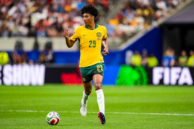Lucas Herrington of Australia controls the ball during a match between Australia and Egypt for the 2026 World Cup, held at Dallas Stadium in Dallas, United States. Richard Callis Fotoarena (Richard Callis SPP)  Copyright: xRichardxCallisx xSPPx spp-en-RiCa-2978123