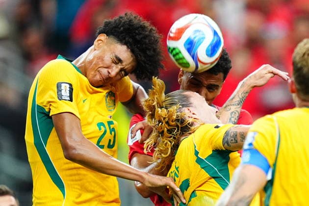 Australia v Egypt - FIFA World Cup, WM, Weltmeisterschaft, Fussball 2026 - Round of 32 ARLINGTON, USA - JULY 03: Lucas Herrington of Australia in action during the 2026 FIFA World Cup Round of 32 match between Australia and Egypt at Dallas Stadium in Arlington, Texas, United States on July 03, 2026. Evrim Aydin Anadolu Texas United States. Editorial use only. Please get in touch for any other usage.  Copyright: x2026xAnadoluxEvrimxAydinx