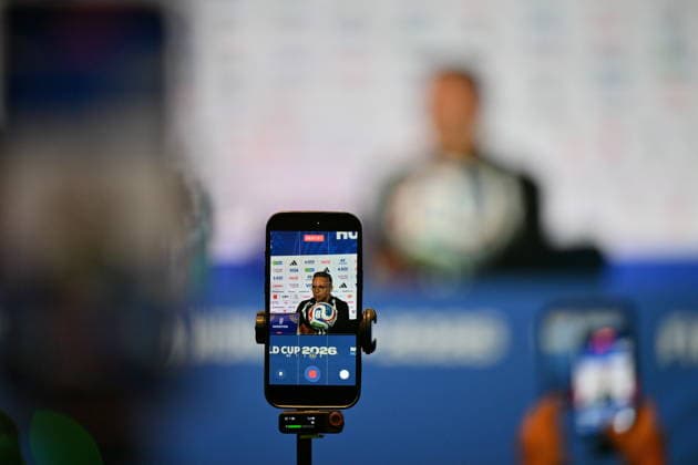 FIFA World Cup, WM, Weltmeisterschaft, Fussball 2026 - Morocco press conference, PK, Pressekonferenz Head coach Mohamed Ouahbi of Morocco attends a press conference, in Houston, USA, 03 July 2026. Morocco will face Canada on 04 July in a 2026 FIFA World Cup Round of 16 match. HOUSTON Texas United States  Copyright: xSAMxWASSONx