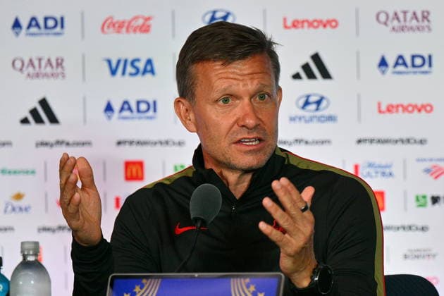 Sport Bilder des Tages FIFA World Cup, WM, Weltmeisterschaft, Fussball 2026 - Canada press conference, PK, Pressekonferenz Head coach Jesse Marsch of Canada attends a press conference, in Houston, USA, 03 July 2026. Canada will face Morocco on 04 July in a 2026 FIFA World Cup Round of 16 match. HOUSTON Texas United States  Copyright: xSAMxWASSONx