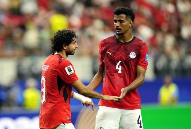FIFA World Cup, WM, Weltmeisterschaft, Fussball 2026 - Round of 32 - Australia vs Egypt Mohamed Hany of Egypt (L) and Hossam Abdelmaguid of Egypt react during the FIFA World Cup 2026 Round of 32 match Australia against Egypt, in Dallas, USA, 03 July 2026. DALLAS United States  Copyright: xJEFFREYxMCWHORTERx