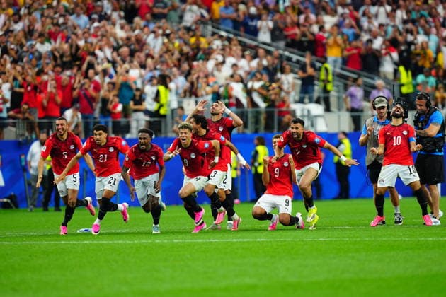 Australia v Egypt - FIFA World Cup, WM, Weltmeisterschaft, Fussball 2026 - Round of 32 ARLINGTON, USA - JULY 03: Players of Egypt celebrate after winning at the shoot-out of the 2026 FIFA World Cup Round of 32 match between Australia and Egypt at Dallas Stadium in Arlington, Texas, United States on July 03, 2026. Evrim Aydin Anadolu Texas United States. Editorial use only. Please get in touch for any other usage.  Copyright: x2026xAnadoluxEvrimxAydinx