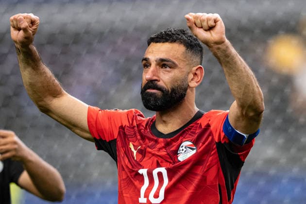 Mohamed Salah of Egypt celebrates after win during the FIFA World Cup, WM, Weltmeisterschaft, Fussball 2026 Round of 32 match between Australia and Egypt at Dallas Stadium in Dallas, Texas, United States, on July 3rd, 2026. (Photo by Riquelve Nata Sports Press Photo)  Copyright: xRiquelvexNata SportsxPressxPhotox Sportspressphoto_SPR184108