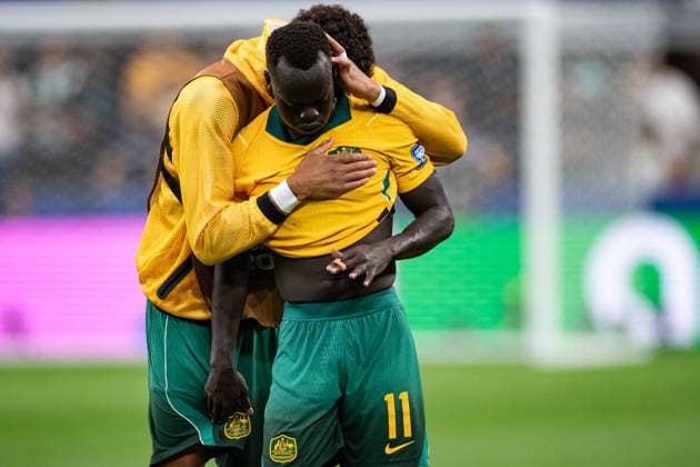 Australia Players gestures after defeat during the FIFA World Cup, WM, Weltmeisterschaft, Fussball 2026 Round of 32 match between Australia and Egypt at Dallas Stadium in Dallas, Texas, United States, on July 3rd, 2026. (Photo by Riquelve Nata Sports Press Photo)  Copyright: xRiquelvexNata SportsxPressxPhotox Sportspressphoto_SPR184114