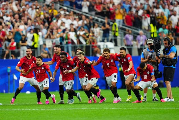 Australia v Egypt - FIFA World Cup, WM, Weltmeisterschaft, Fussball 2026 - Round of 32 ARLINGTON, USA - JULY 03: Players of Egypt celebrate after winning at the shoot-out of the 2026 FIFA World Cup Round of 32 match between Australia and Egypt at Dallas Stadium in Arlington, Texas, United States on July 03, 2026. Evrim Aydin Anadolu Texas United States. Editorial use only. Please get in touch for any other usage.  Copyright: x2026xAnadoluxEvrimxAydinx
