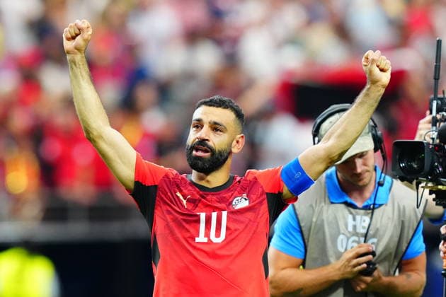 Australia v Egypt - FIFA World Cup, WM, Weltmeisterschaft, Fussball 2026 - Round of 32 ARLINGTON, USA - JULY 03: Mohamed Salah of Egypt celebrates after winning at the shoot-out of the 2026 FIFA World Cup Round of 32 match between Australia and Egypt at Dallas Stadium in Arlington, Texas, United States on July 03, 2026. Evrim Aydin Anadolu Texas United States. Editorial use only. Please get in touch for any other usage.  Copyright: x2026xAnadoluxEvrimxAydinx