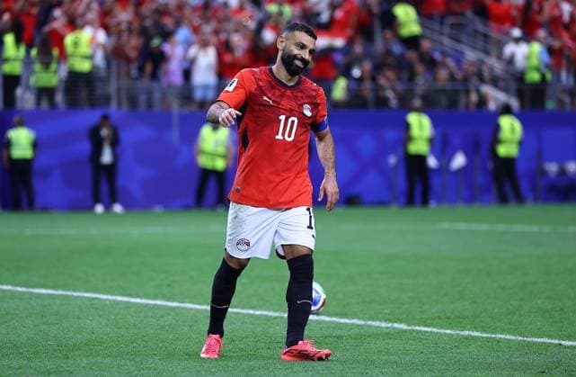 Mohamed Salah of Egypt smiles after scoring his penalty kick Australia v Egypt, 2026 FIFA World Cup, WM, Weltmeisterschaft, Fussball Round of 32, Football, Dallas Stadium, Arlington, Texas, USA - 03 Jul 2026Arlington Dallas Stadium Texas (TX) United States of America  Copyright: xMichaelxZemanek Shutterstockx 16975786au