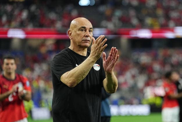 Hossam Hassan (Egypt) with post game celebration during Australia and Egypt, Round of 32 FIFA World Cup, WM, Weltmeisterschaft, Fussball 2026, Dallas Stadium, Arlington, United States on July 3, 2026. Thor Wegner DeFodi Images. (Photo by DeFodi Images) - *** Hossam Hassan of Egypt celebrates after the game between Australia and Egypt in the Round of 32 of the 2026 FIFA World Cup at Dallas Stadium in Arlington, United States, on July 3, 2026. Photo by DeFodi Images, Thor Wegner