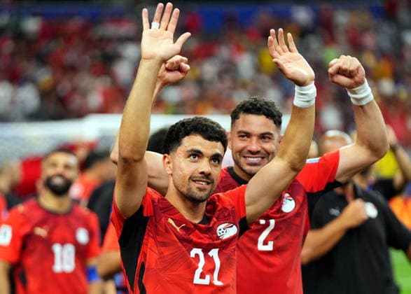 FIFA World Cup, WM, Weltmeisterschaft, Fussball 2026 - Round of 32 - Australia vs Egypt Omar Marmoush of Egypt celebrates after winning the FIFA World Cup 2026 Round of 32 match Australia against Egypt, in Dallas, USA, 03 July 2026. DALLAS United States  Copyright: xJEFFREYxMCWHORTERx