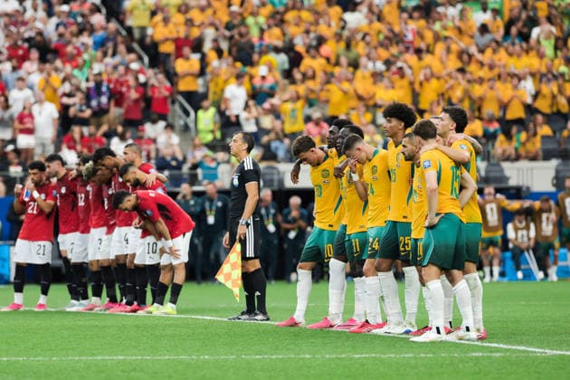 Australia players react in the penalty shootout during a FIFA Men’s World Cup 2026 round of 32 football match between Australia and Egypt at Dallas Stadium, in Arlington on July 03 2026 (Photo by Leo Barrilari SPP)  Copyright: xLeoxBarrilari SPPx Sportspressphoto_SPR184181