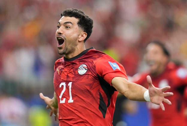 (260704) -- DALLAS, July 4, 2026 -- Mahmoud Saber of Egypt celebrates victory after the round of 32 match between Australia and Egypt at the 2026 FIFA World Cup, WM, Weltmeisterschaft, Fussball at Dallas Stadium in Dallas, the United States, July 3, 2026. ) (SP)U.S.-DALLAS-FOOTBALL-FIFA WORLD CUP-ROUND OF 32-AUS VS EGY WuxXiaoling 