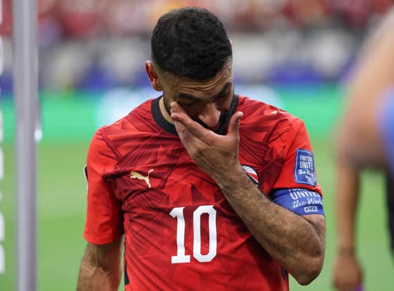 (260704) -- DALLAS, July 4, 2026 -- Mohamed Salah of Egypt reacts after the round of 32 match between Australia and Egypt at the 2026 FIFA World Cup, WM, Weltmeisterschaft, Fussball at Dallas Stadium in Dallas, the United States, July 3, 2026. ) (SP)U.S.-DALLAS-FOOTBALL-FIFA WORLD CUP-ROUND OF 32-AUS VS EGY LixYing 