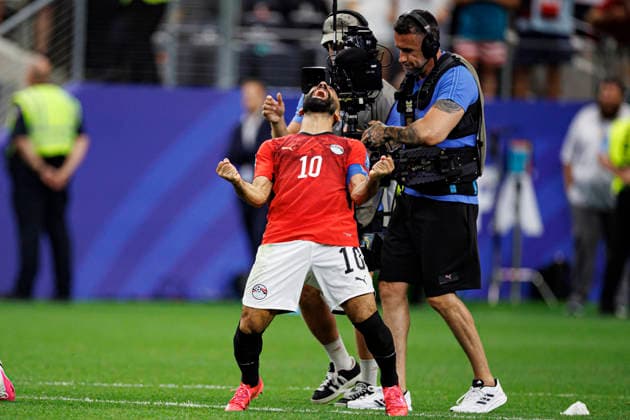 Mohamed Salah seen celebrating after winning penalty shootout during FIFA World Cup, WM, Weltmeisterschaft, Fussball 2026 game between national teams of Australia and Egypt (Grzegorz Wajda Ball Raw Images) Arlington Dallas Stadium USA Copyright: xGrzegorzxWajdax grzegorzwajda_australia_egypt_2526_7-12