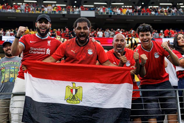 Fans of Egypt seen celebrating after winning penalty shootout during FIFA World Cup, WM, Weltmeisterschaft, Fussball 2026 game between national teams of Australia and Egypt (Grzegorz Wajda Ball Raw Images) Arlington Dallas Stadium USA Copyright: xGrzegorzxWajdax grzegorzwajda_australia_egypt_2526_7-23