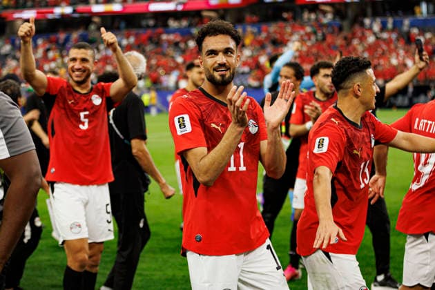 Mostafa Zico seen celebrating after winning penalty shootout during FIFA World Cup, WM, Weltmeisterschaft, Fussball 2026 game between national teams of Australia and Egypt (Grzegorz Wajda Ball Raw Images) Arlington Dallas Stadium USA Copyright: xGrzegorzxWajdax grzegorzwajda_australia_egypt_2526_7-50